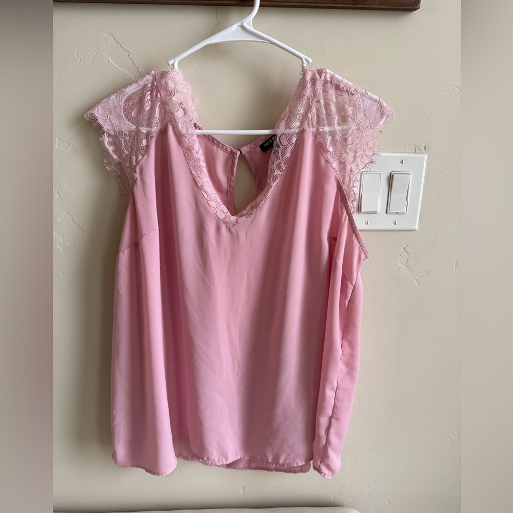 Torrid Blush Lace Detail Top